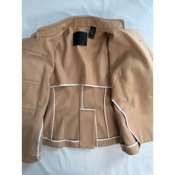 Troy Smith for D Military Double Toggle Coat Tan Caramel SIZE M Wool - Picture 13 of 14